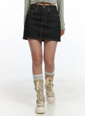 Denim Stitch Mini Skirt CO402