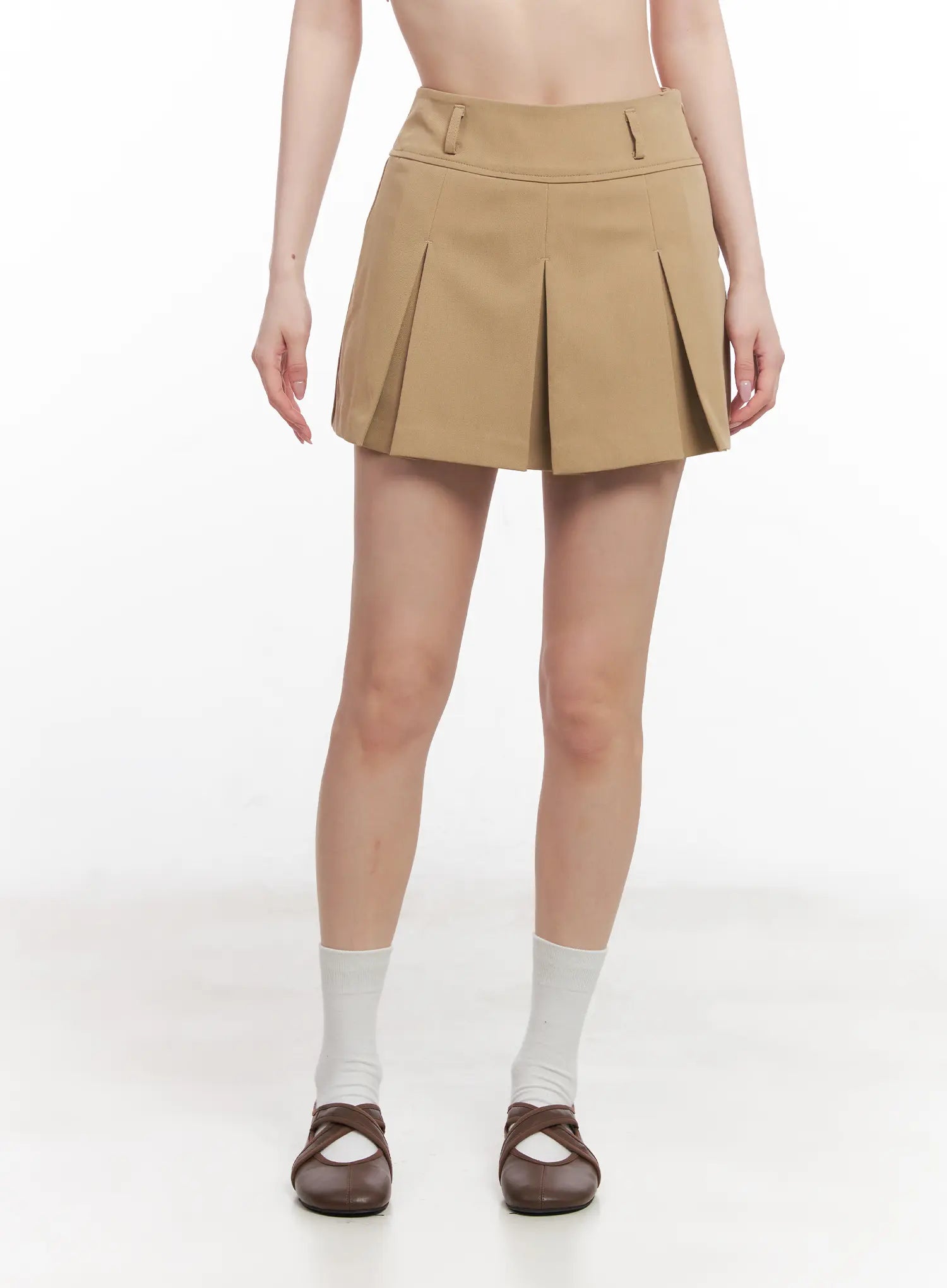 High-Waist Pleated Mini Skirt CU511