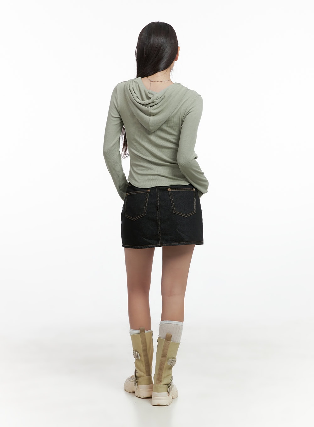 Denim Stitch Mini Skirt CO402