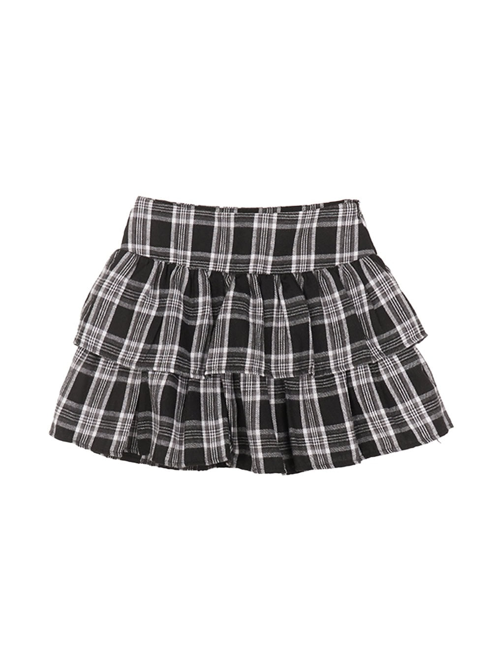 Ruffle Plaid Mini Skirt CM514